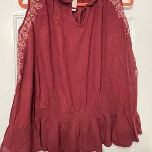 Elegant Women's Sleeveless Top - Burgundy